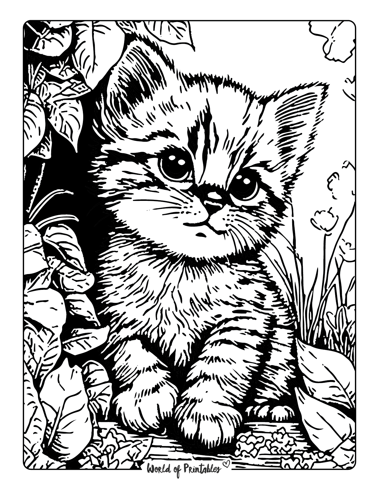 Cat coloring pages for kids adults