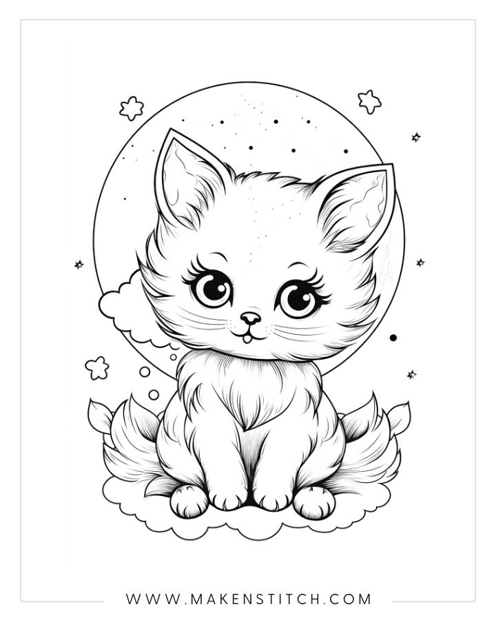 Free kittens coloring pages for kids and adults