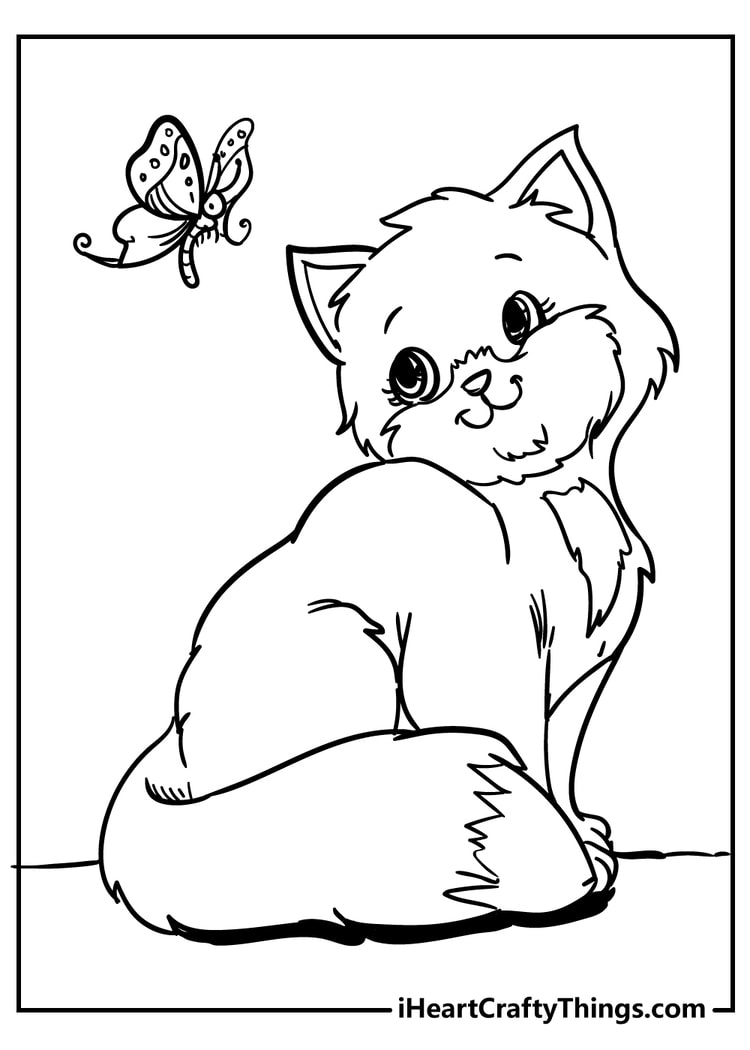 Cat coloring pages free printables