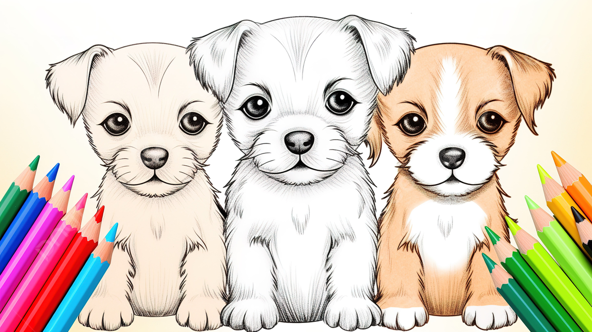 Cute dogs coloring pages with colored pencils background puppy coloring picturesa puppy to color puppy pictures to color puppies pictures background image and wallpaper for free download