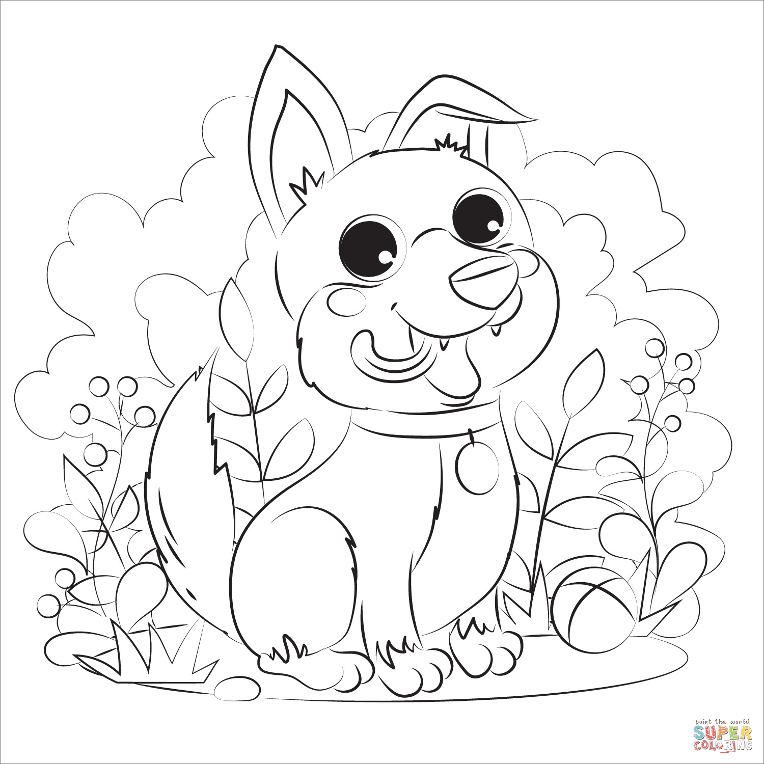 Puppy coloring page free printable coloring pages