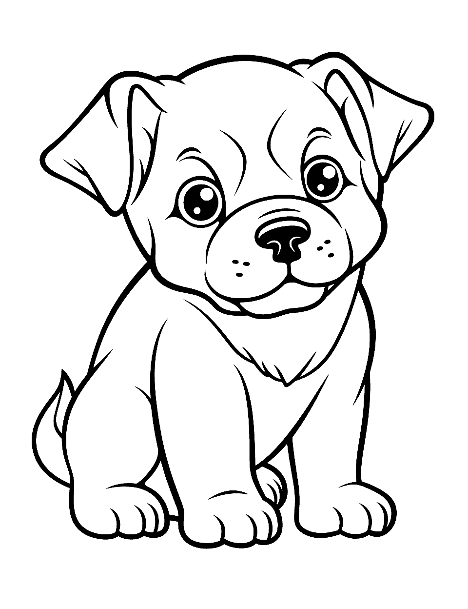 Puppy coloring pages free printable sheets