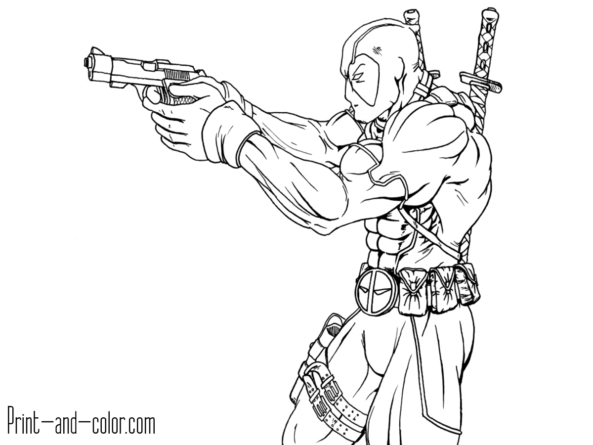 Deadpool coloring pages print and color