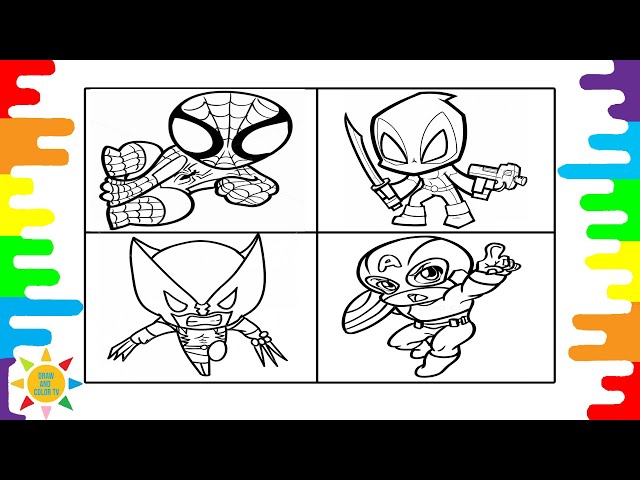 Avengers coloring page spiderman coloring deadpool coloring unknown brain