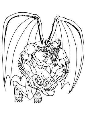 Free printable demon coloring pages for adults and kids