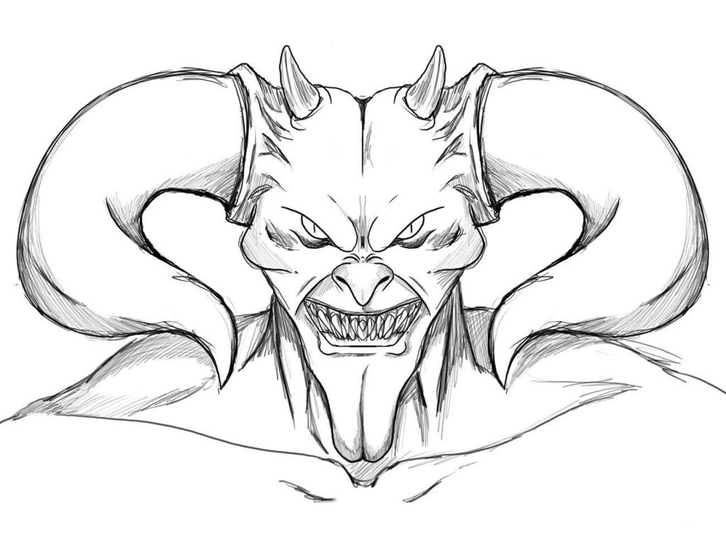 Scary demon coloring pages