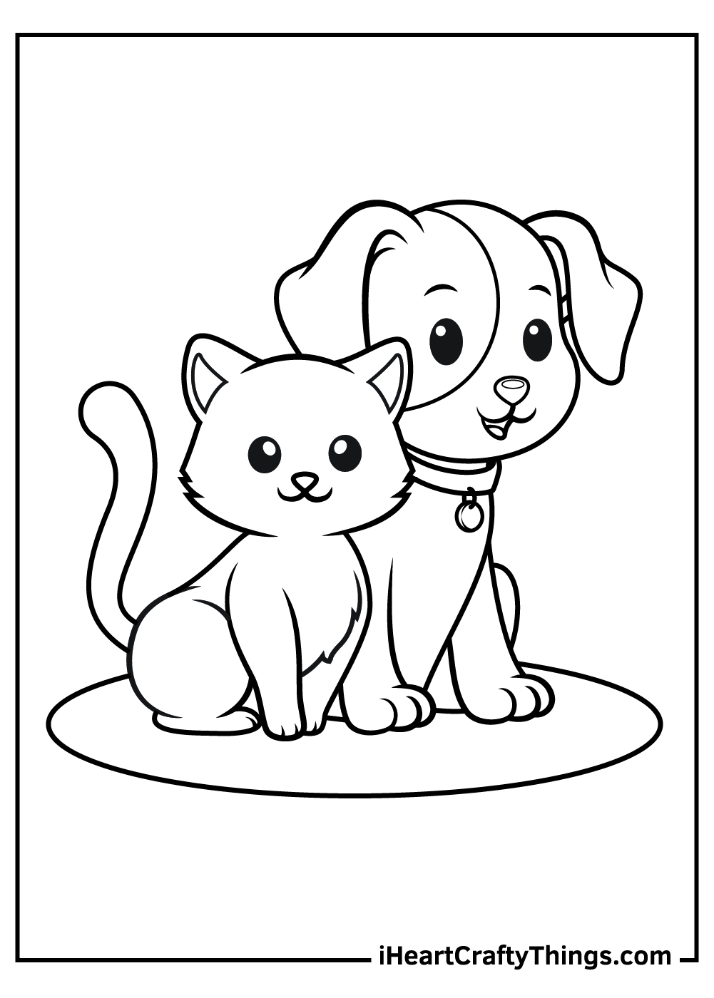 Dog and cat coloring pages free printables