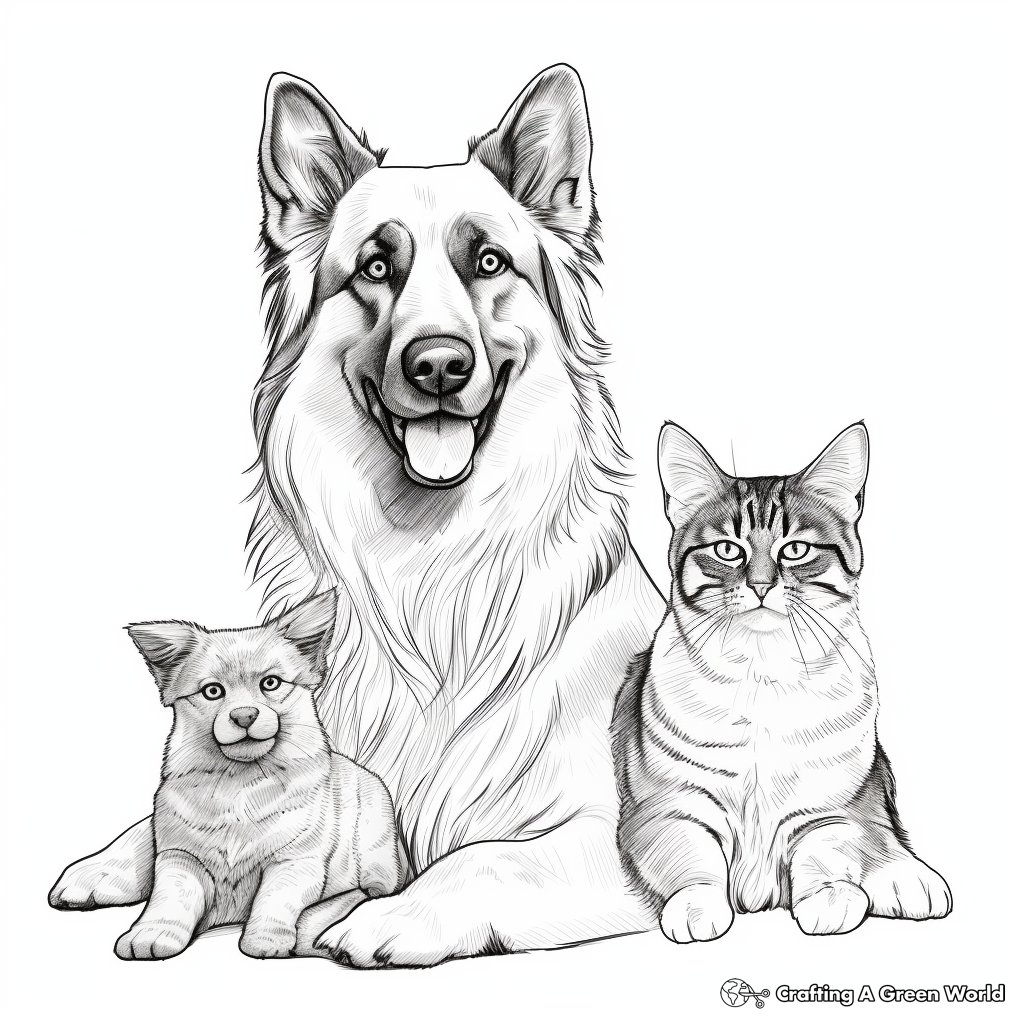 Dog and cat coloring pages