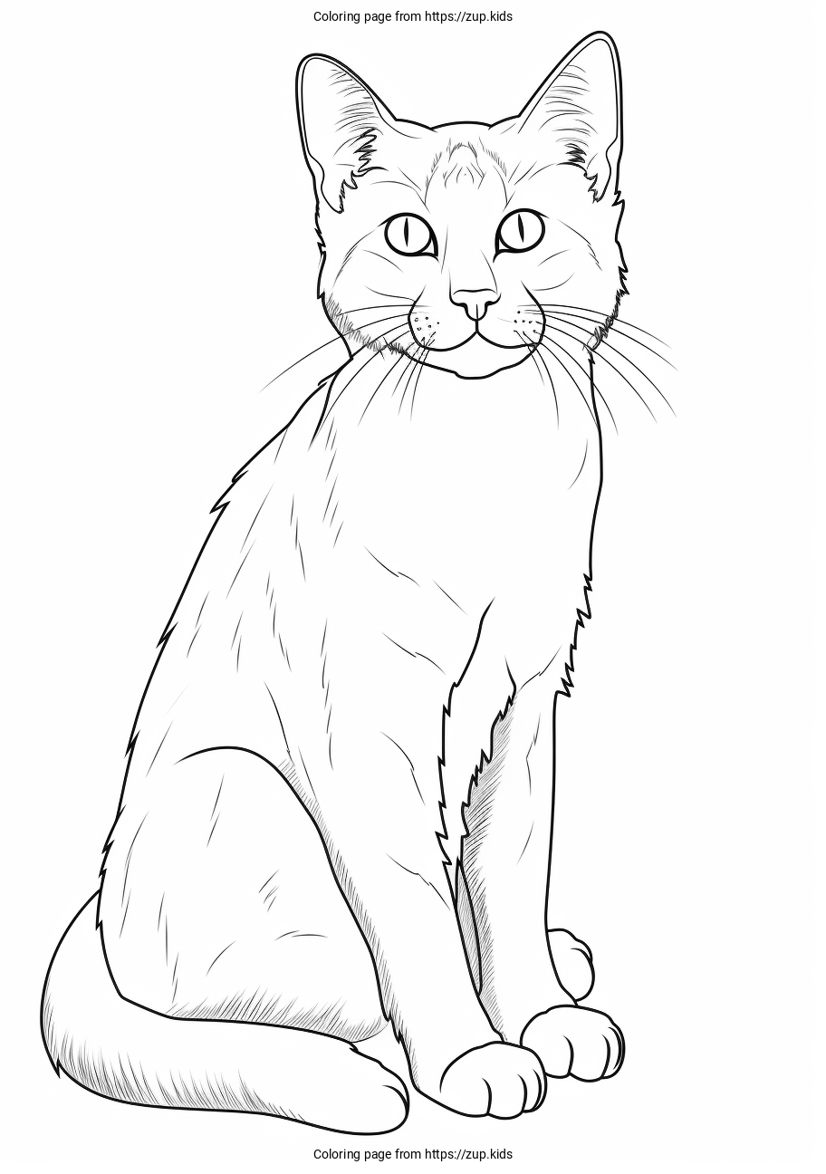 Cat coloring page from