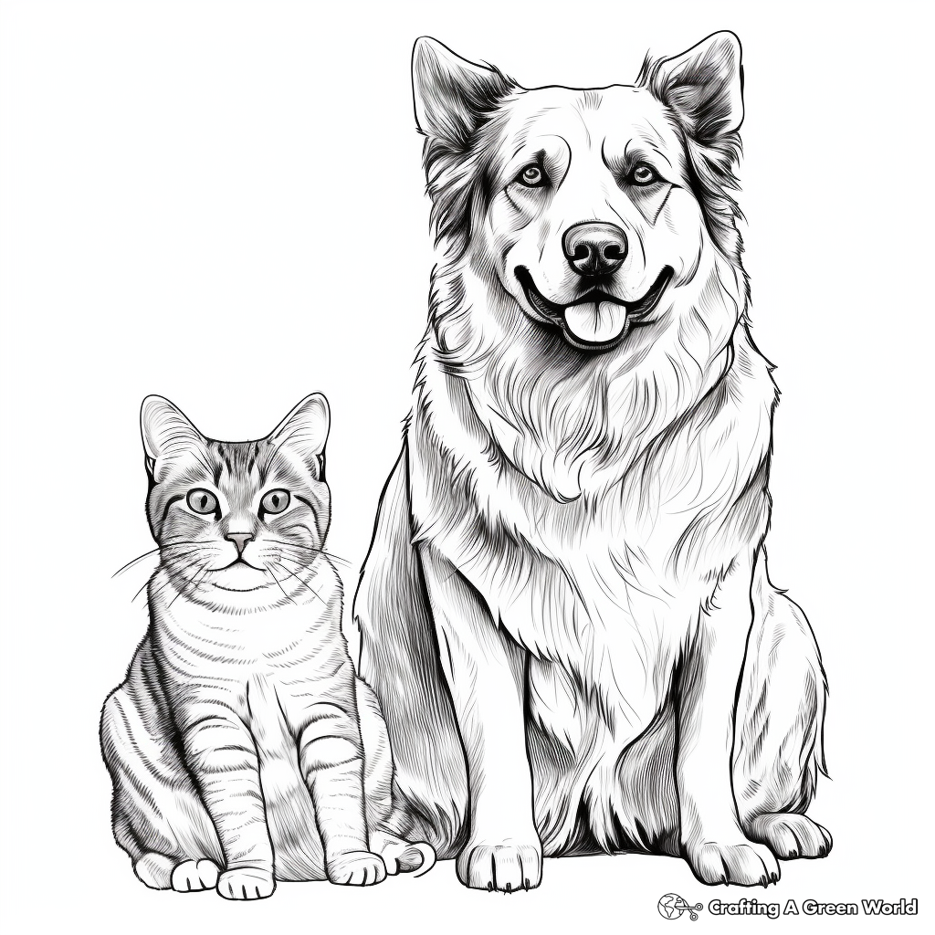 Dog and cat coloring pages