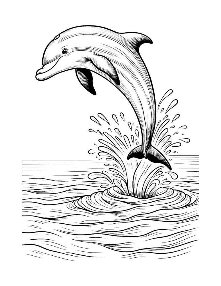 Free dolphin coloring pages for kids