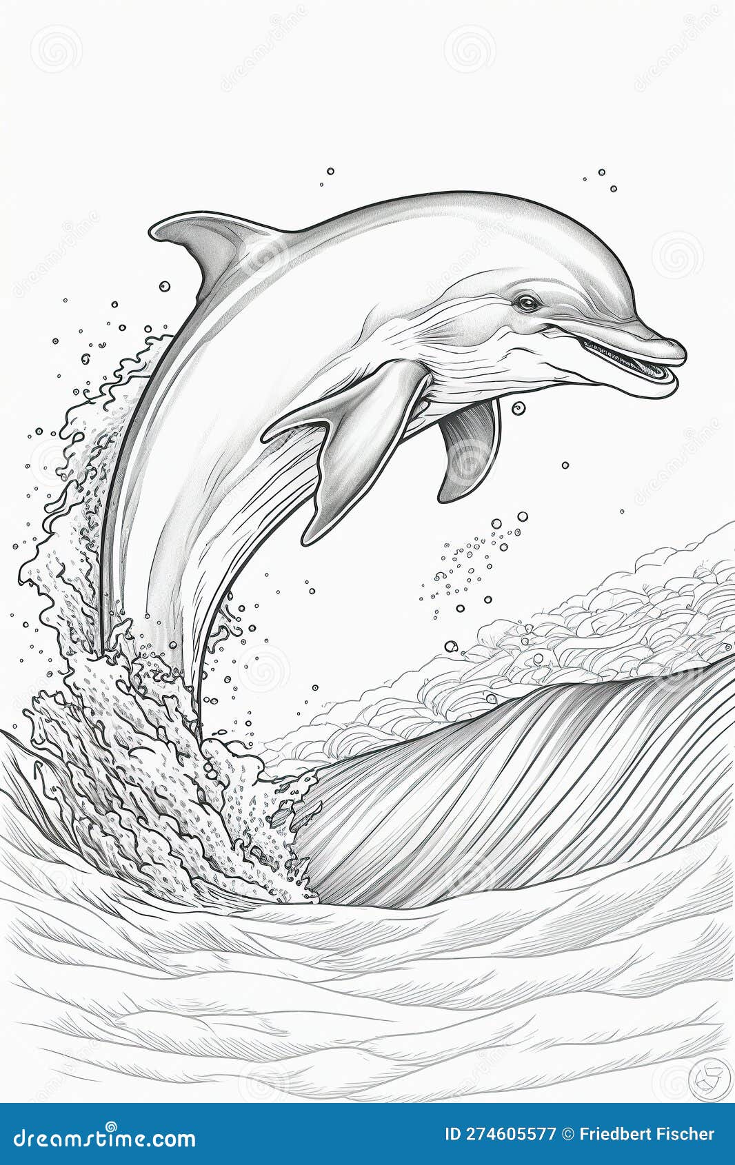 White dolphin line art stock photos