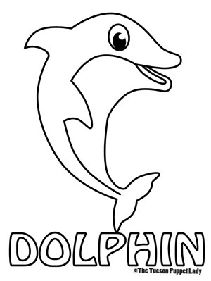 Free dolphin coloring page â the tucson puppet lady