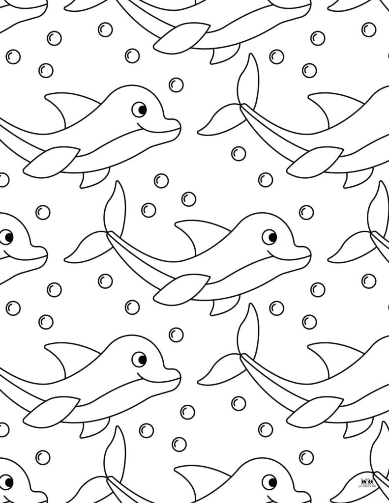 Dolphin coloring pages templates