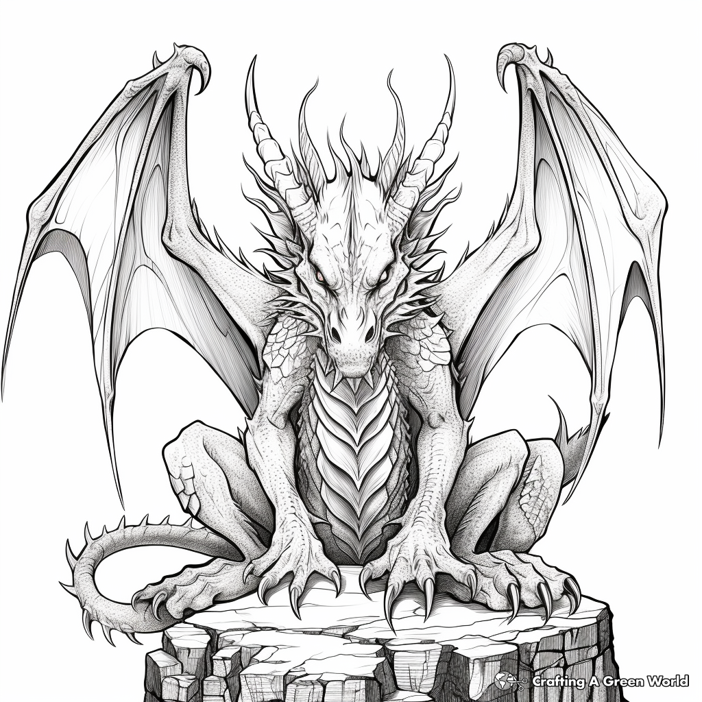 Dragon coloring pages for adults