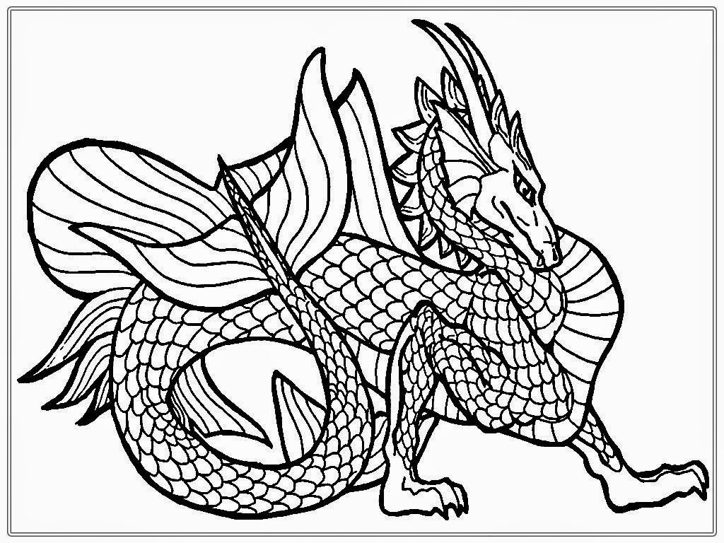 Dragon coloring pages for adults