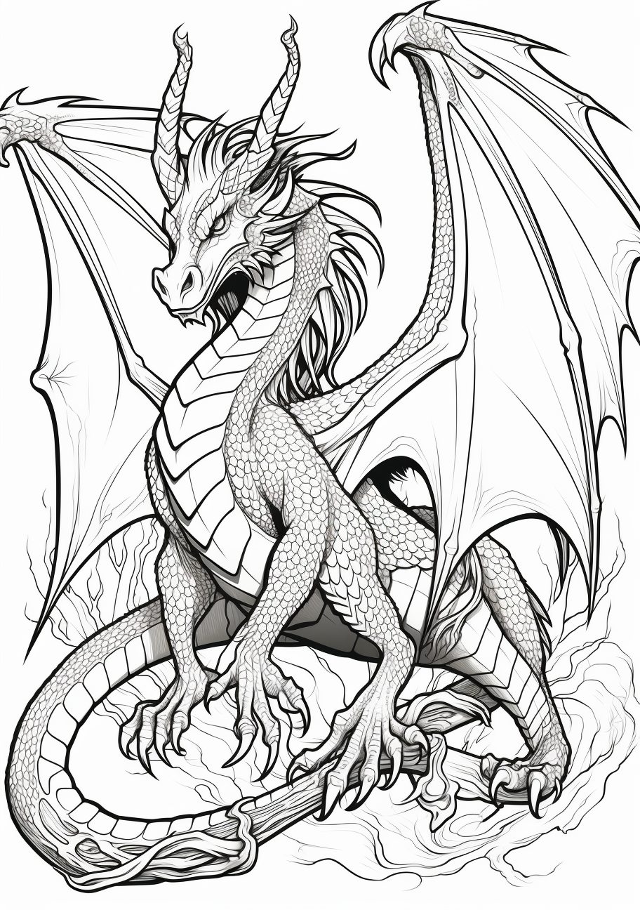 Adult dragon coloring s