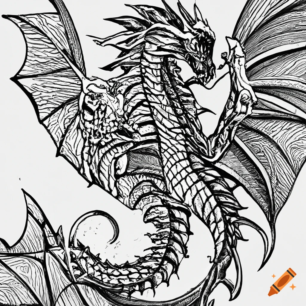 Dragon coloring page on