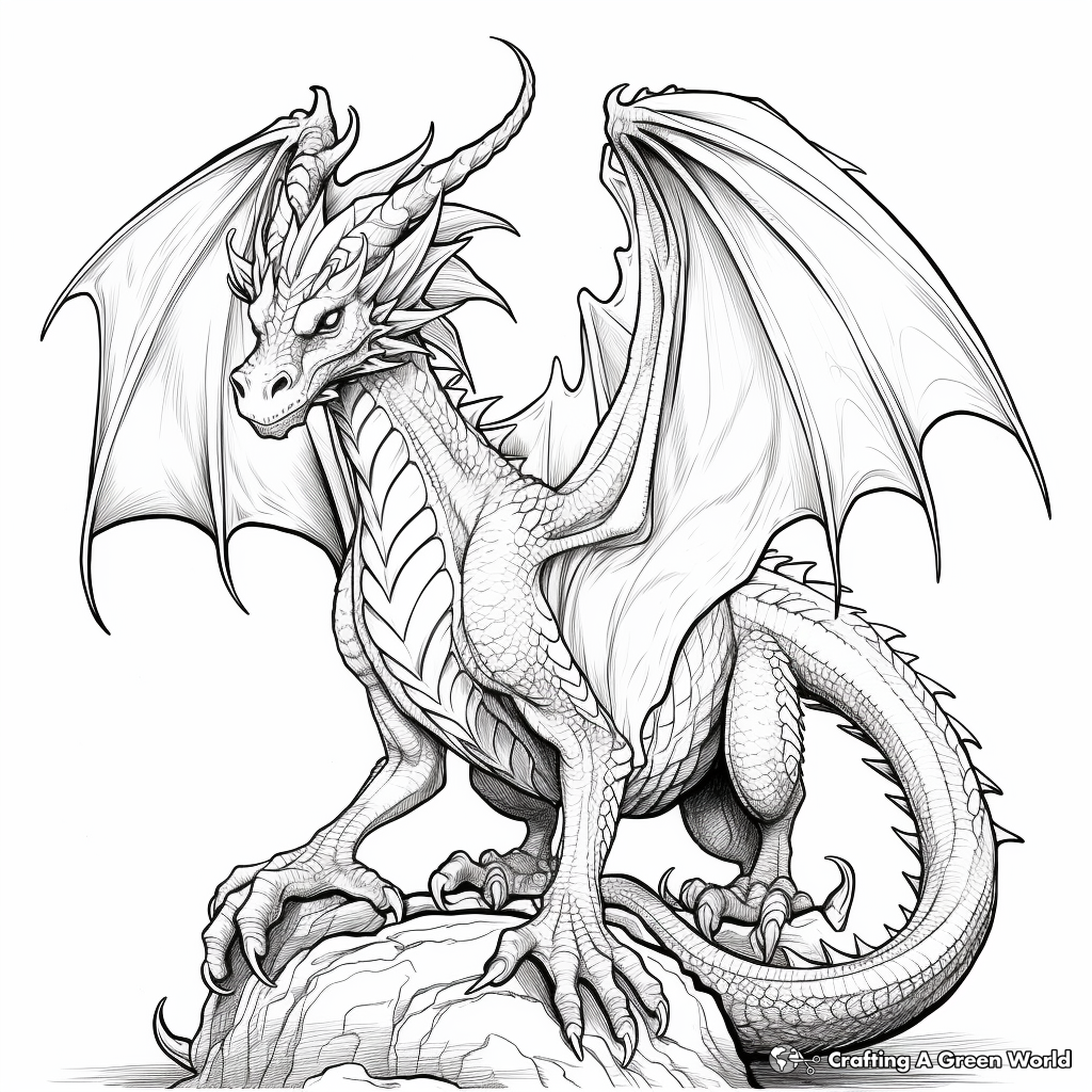 Dragon coloring pages for adults