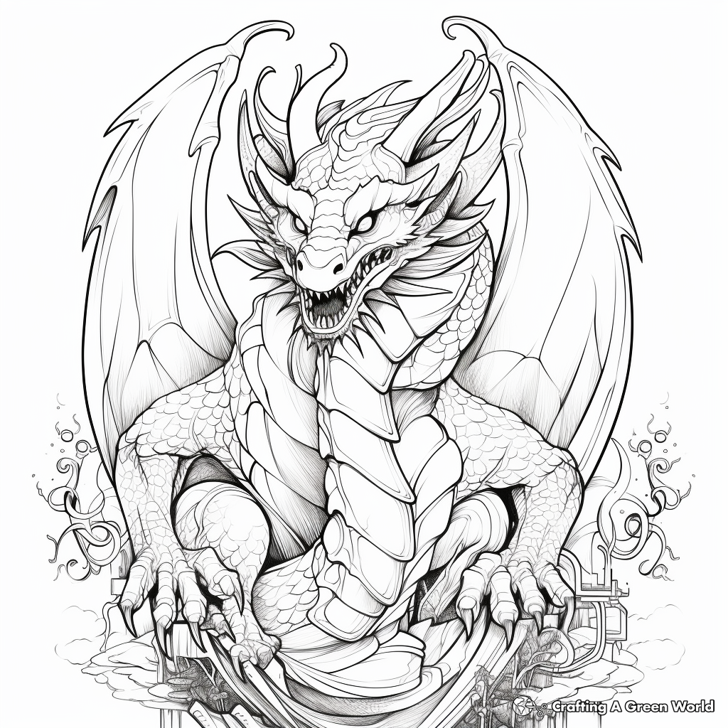 Dragon coloring pages for adults