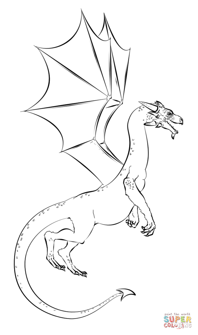 Realistic dragon coloring page free printable coloring pages