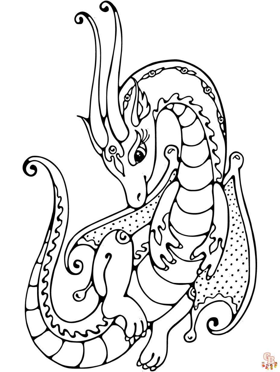 Dragon coloring pages printable and free