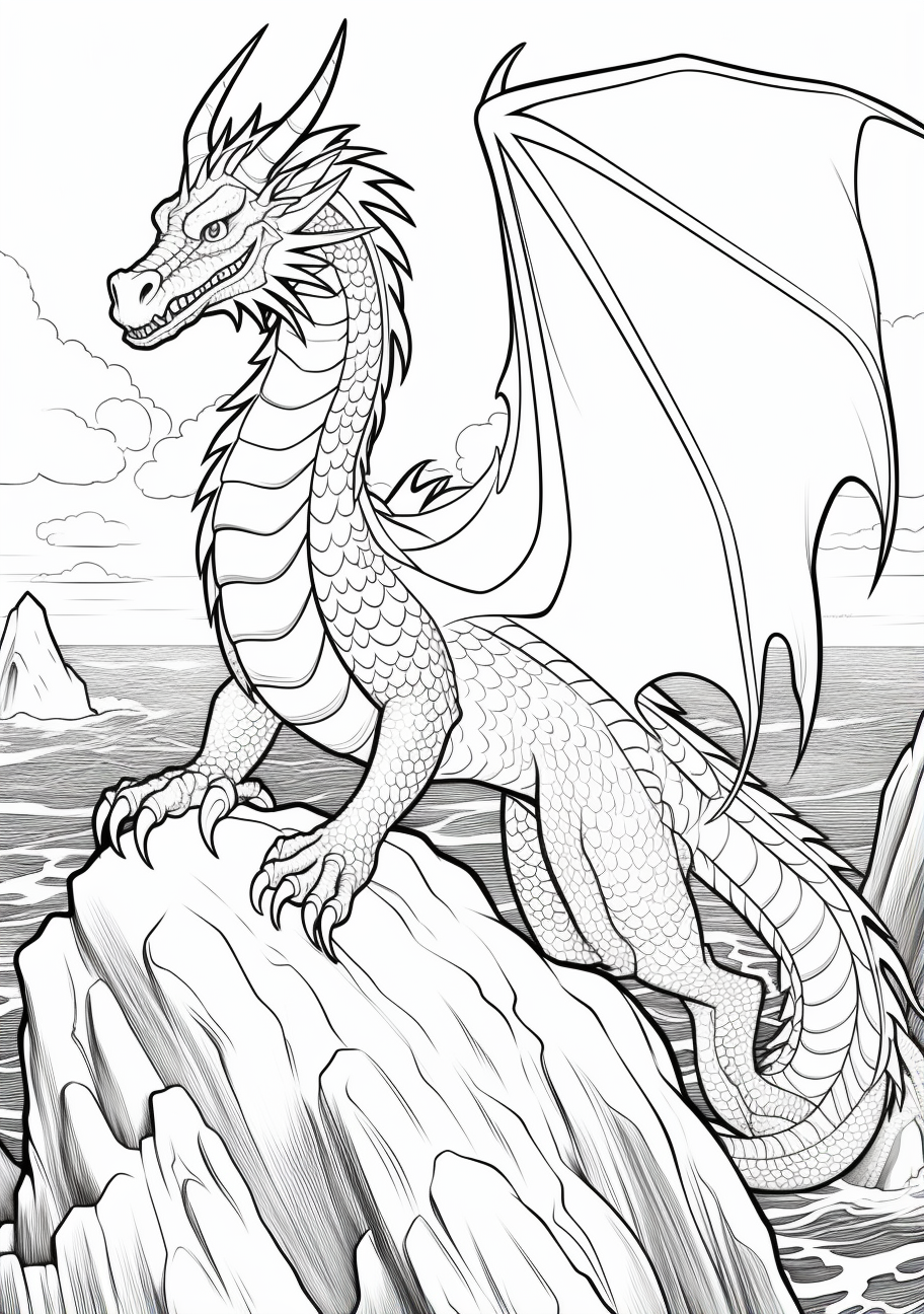 Dragon coloring printable and creative designs coloring