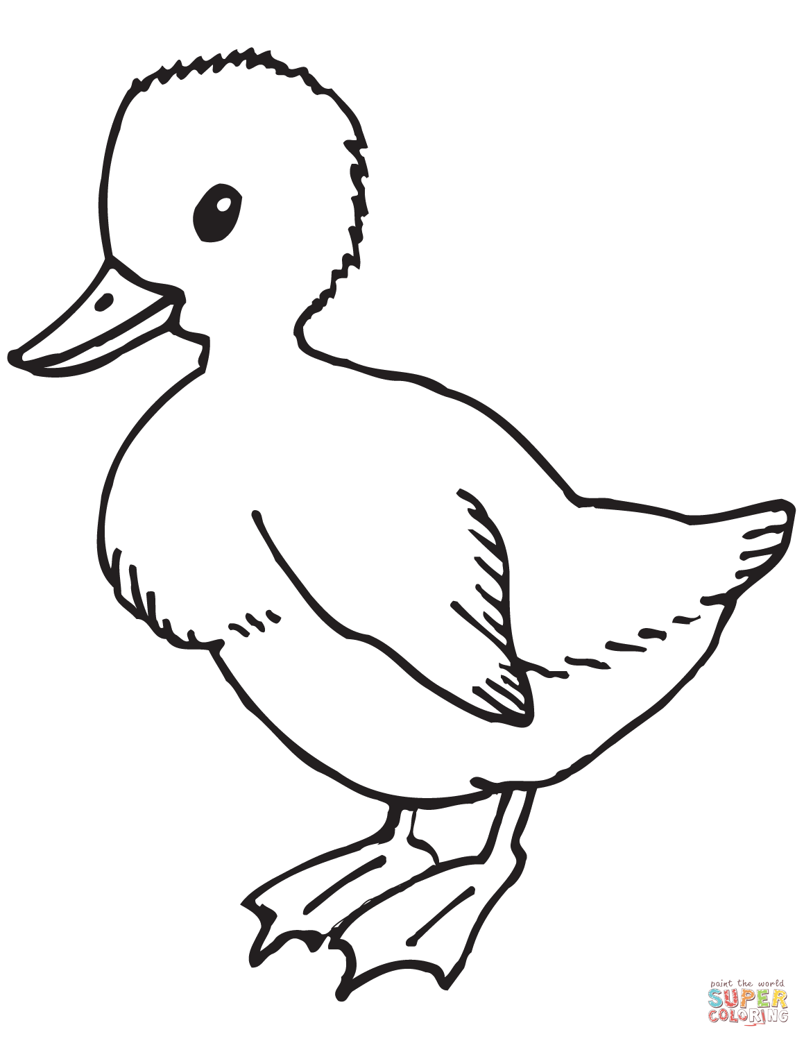 Cute duckling coloring page free printable coloring pages