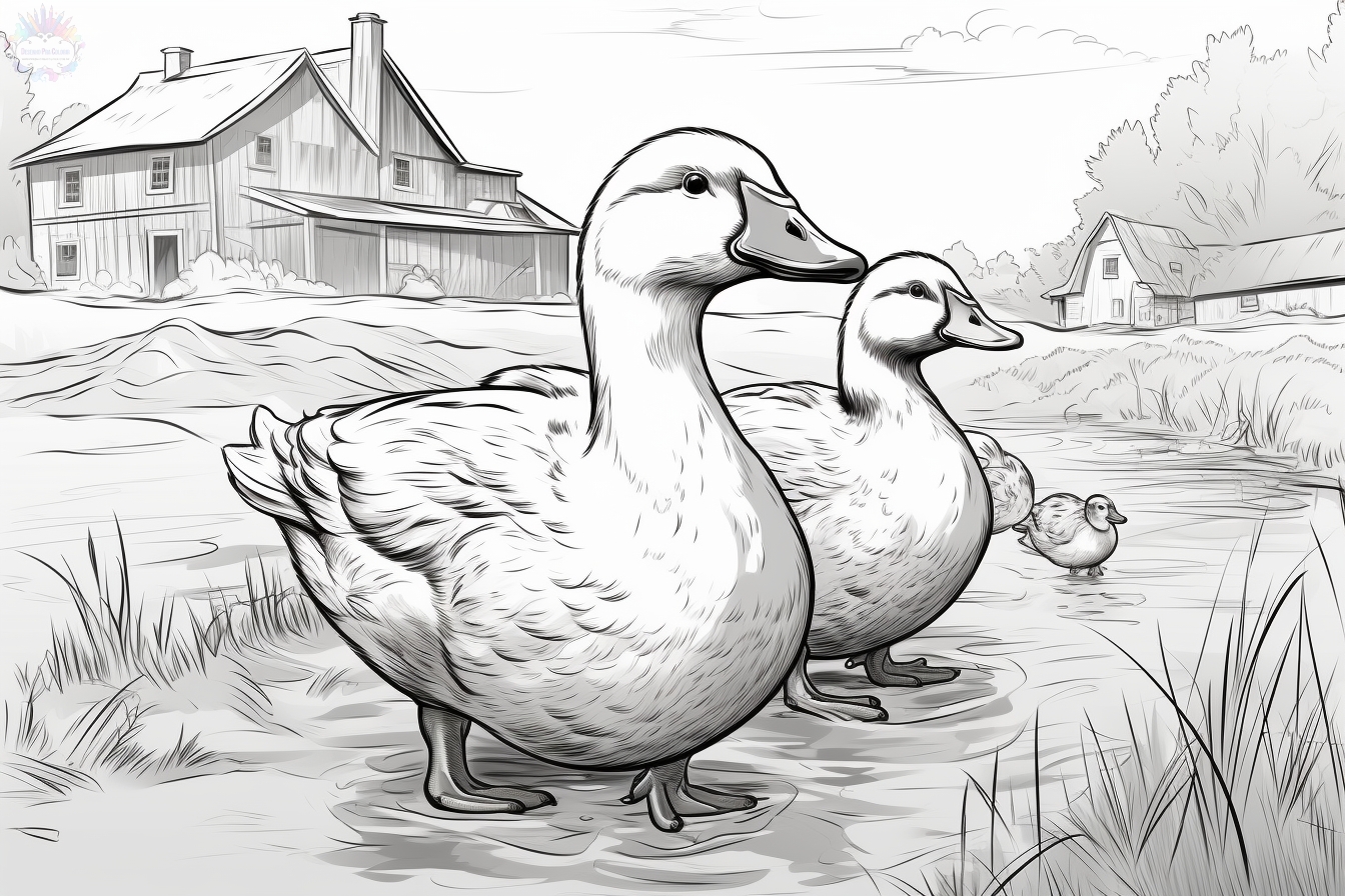 Duck coloring pages