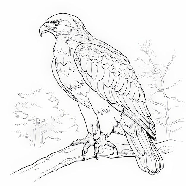 Premium ai image realistic bald eagle coloring pages for childrens coloring book