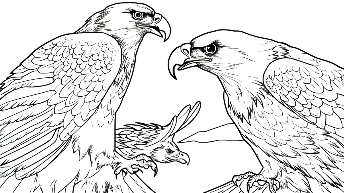 Eagle coloring pages and black white drawing background coloring picture of eagles background image and wallpaper for free download