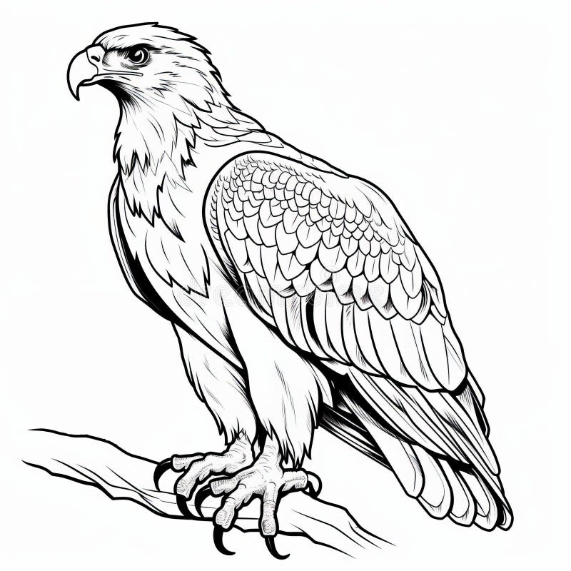 Eagle coloring sheets for kids free download realistic impression stock illustration