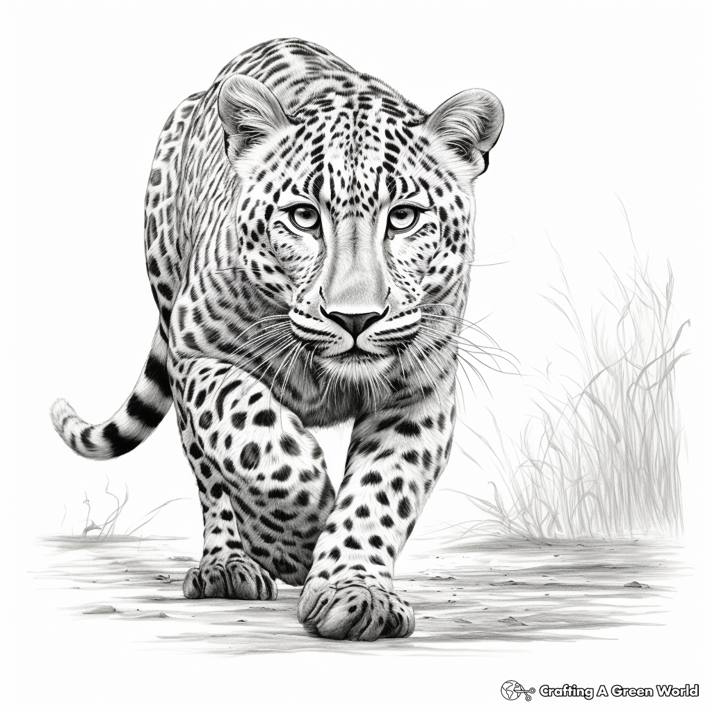 Realistic cheetah coloring pages