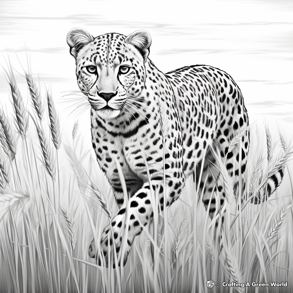 Realistic cheetah coloring pages