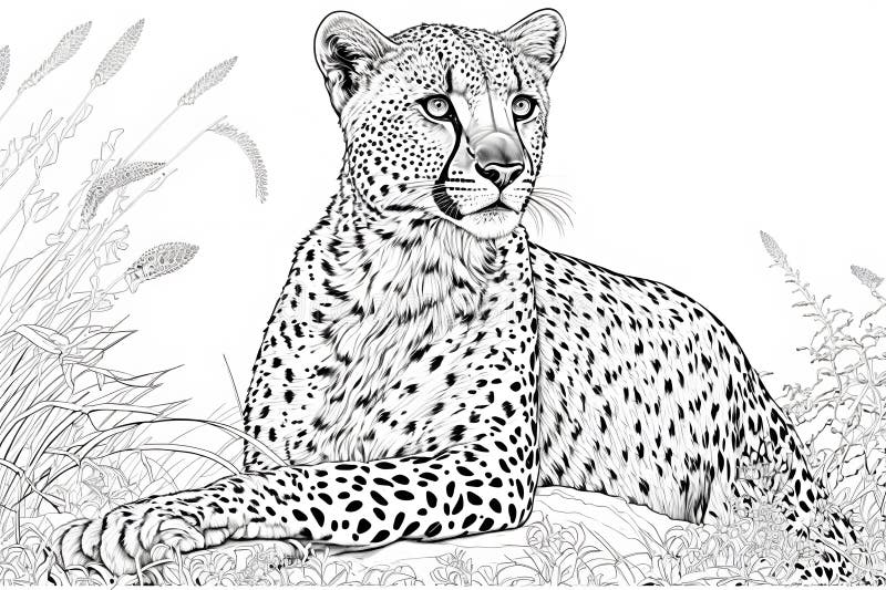 Cheetah coloring stock illustrations â cheetah coloring stock illustrations vectors clipart