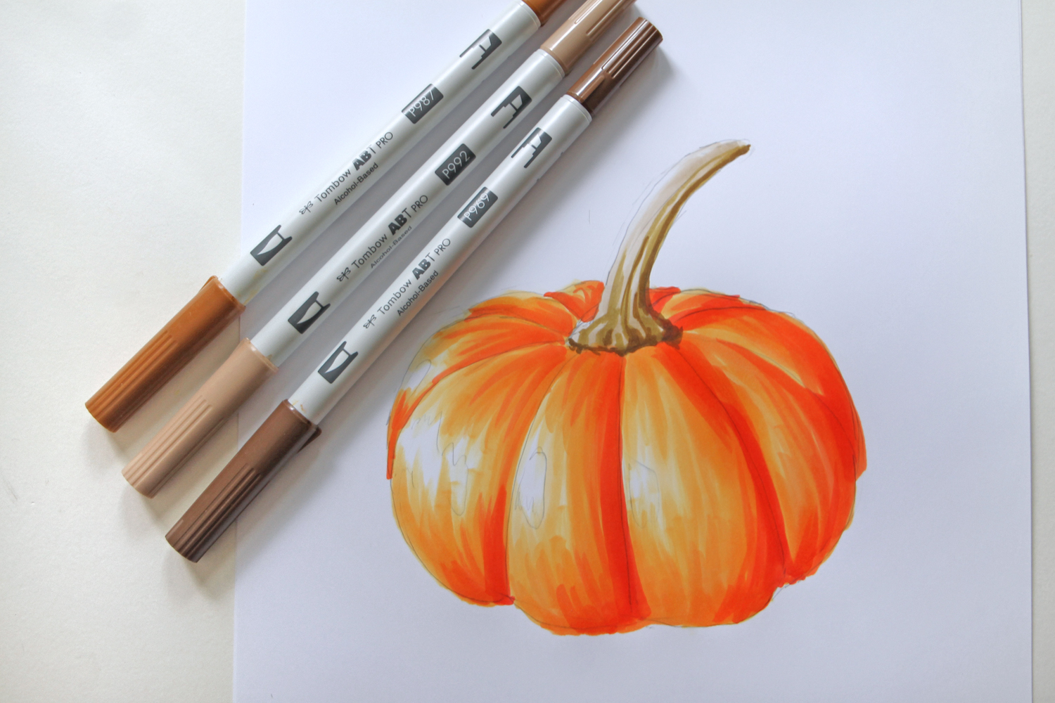 How to draw a realistic pumpkin