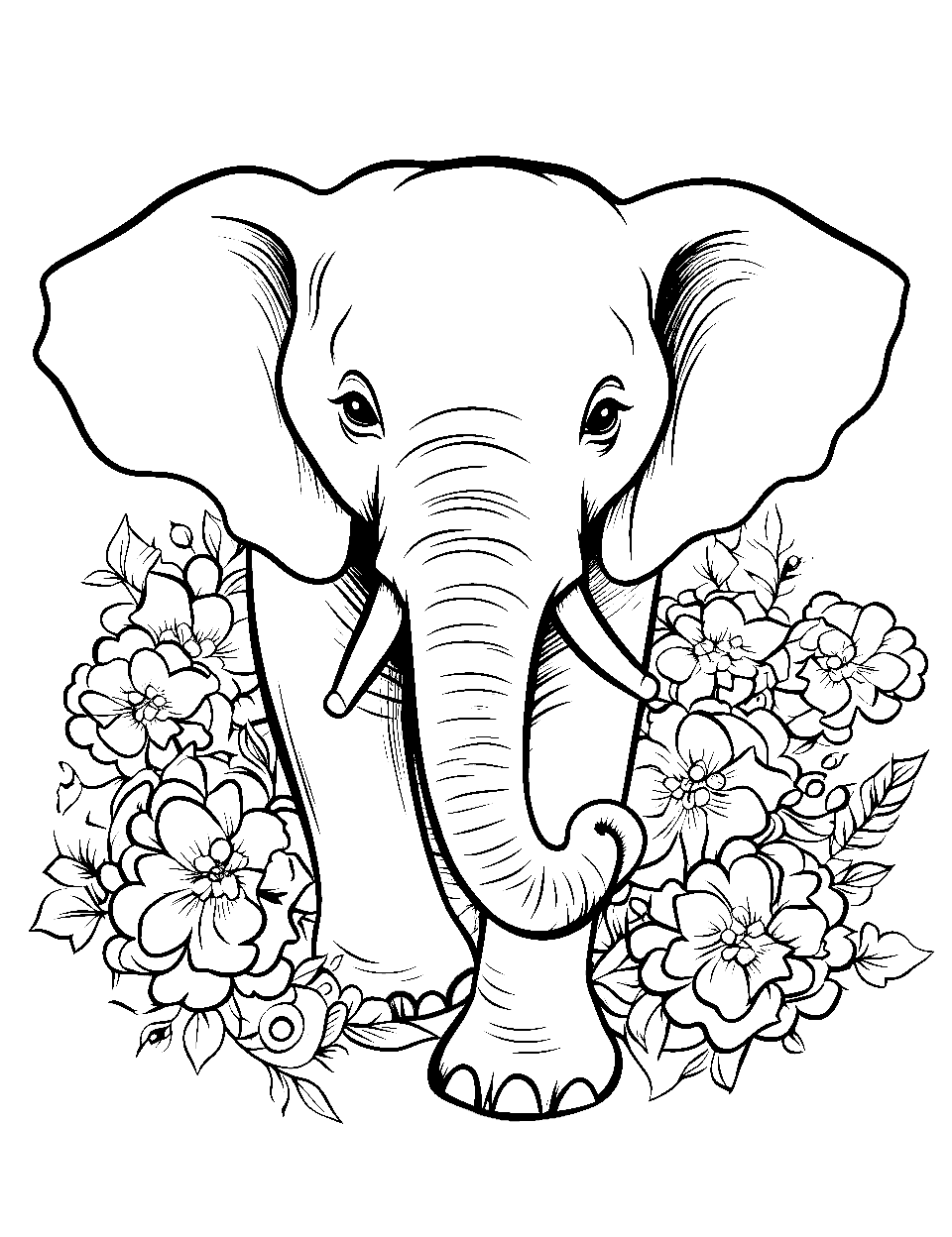 Elephant coloring pages free printable sheets