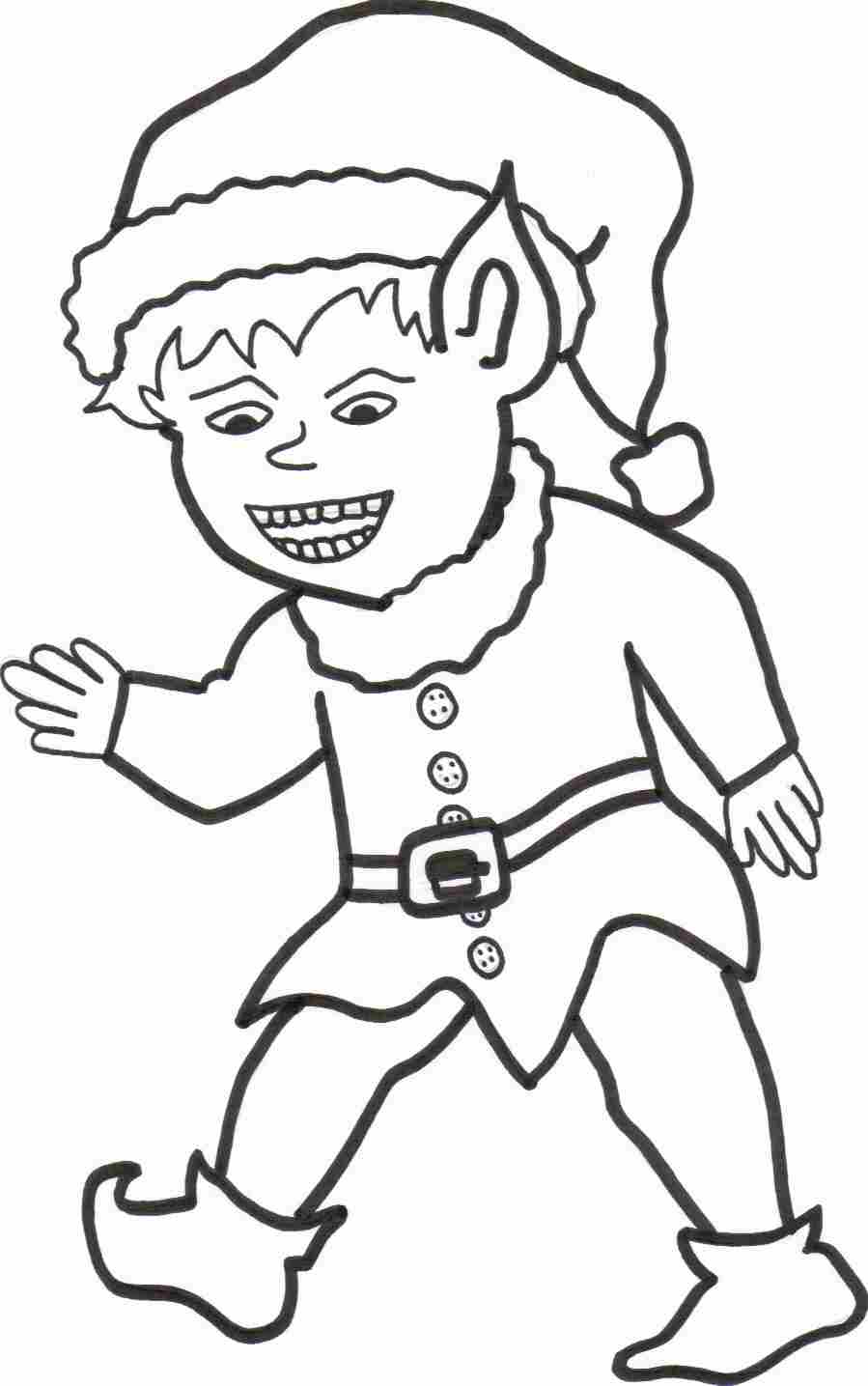 Elf coloring sheet