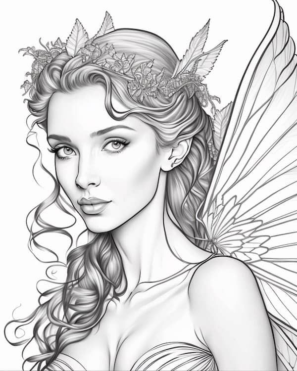 Fascinating fairy loring pages for adults