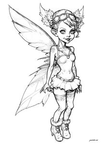 Fairy coloring pages for adults kids
