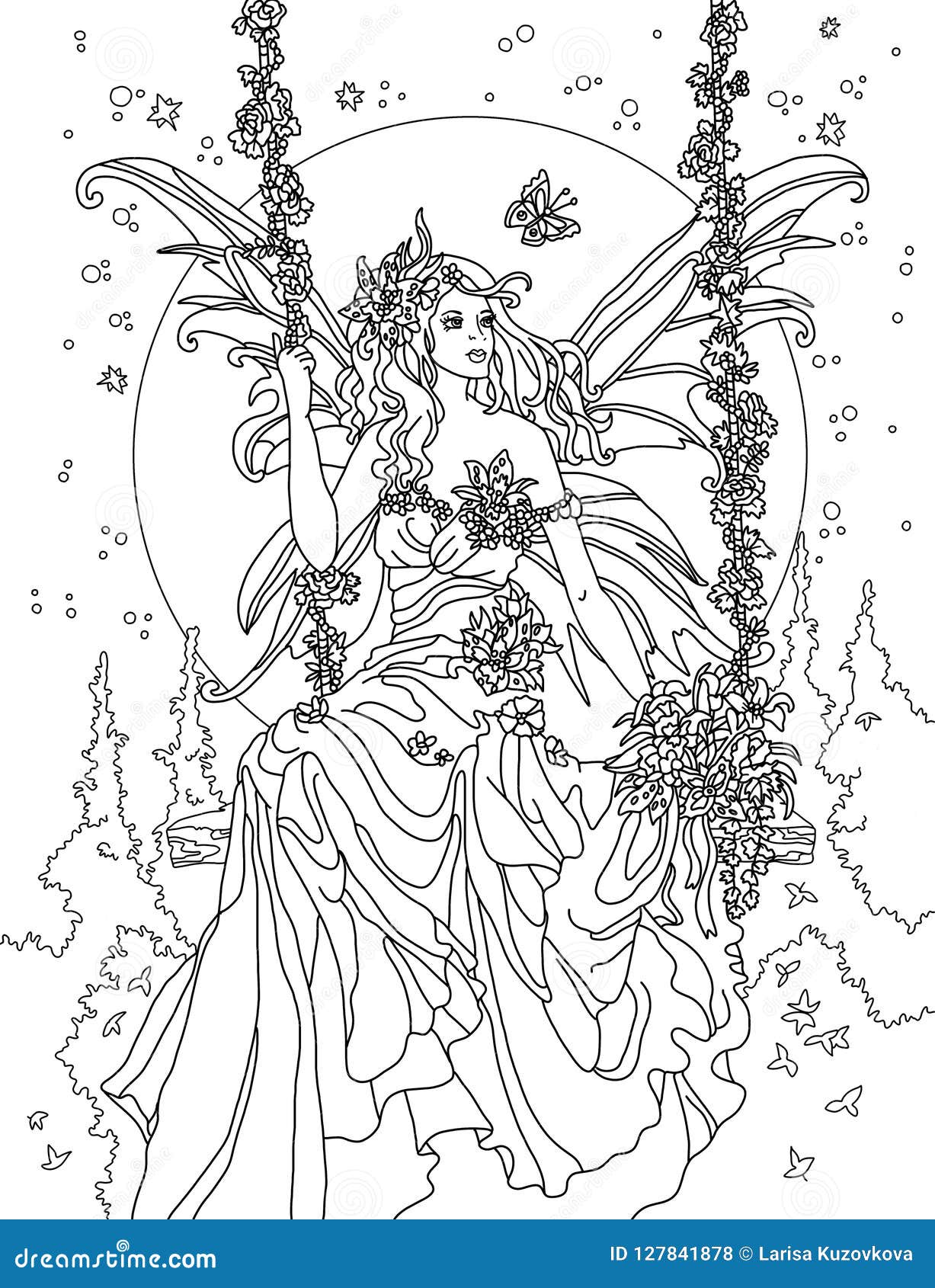 Coloring fairy forest stock illustrations â coloring fairy forest stock illustrations vectors clipart