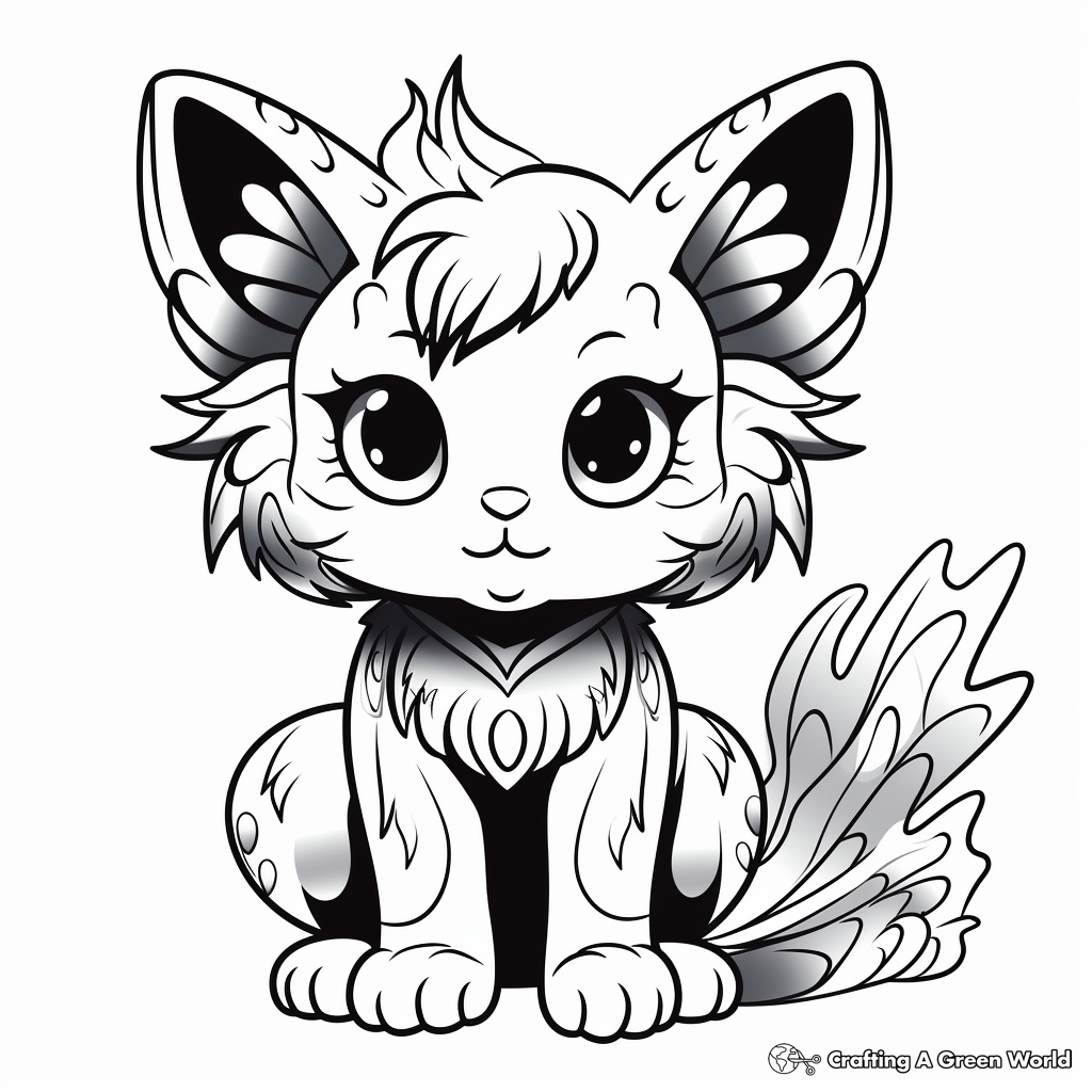 Kitty fairy coloring pages