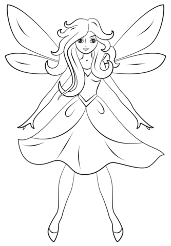 Beautiful fairy coloring page free printable coloring pages
