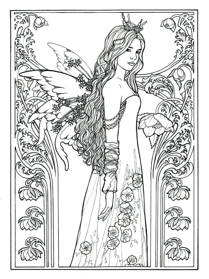 Fairy coloring pages for adults