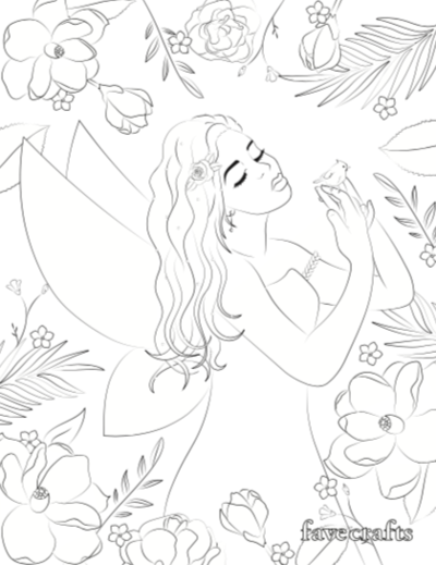 Fairy coloring page