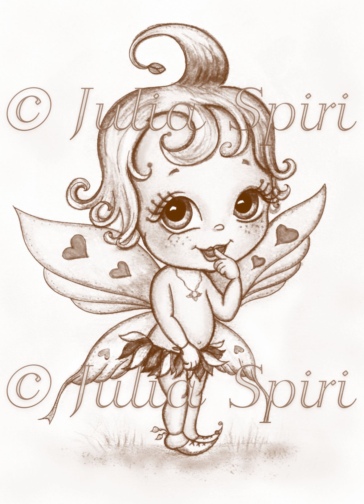 Coloring page fantasy child the baby fairy â the art of julia spiri