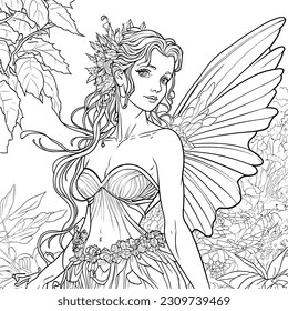 Flower fairy sketch stock photos