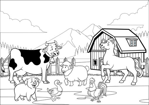 Colouring pages farm images â browse photos vectors and video