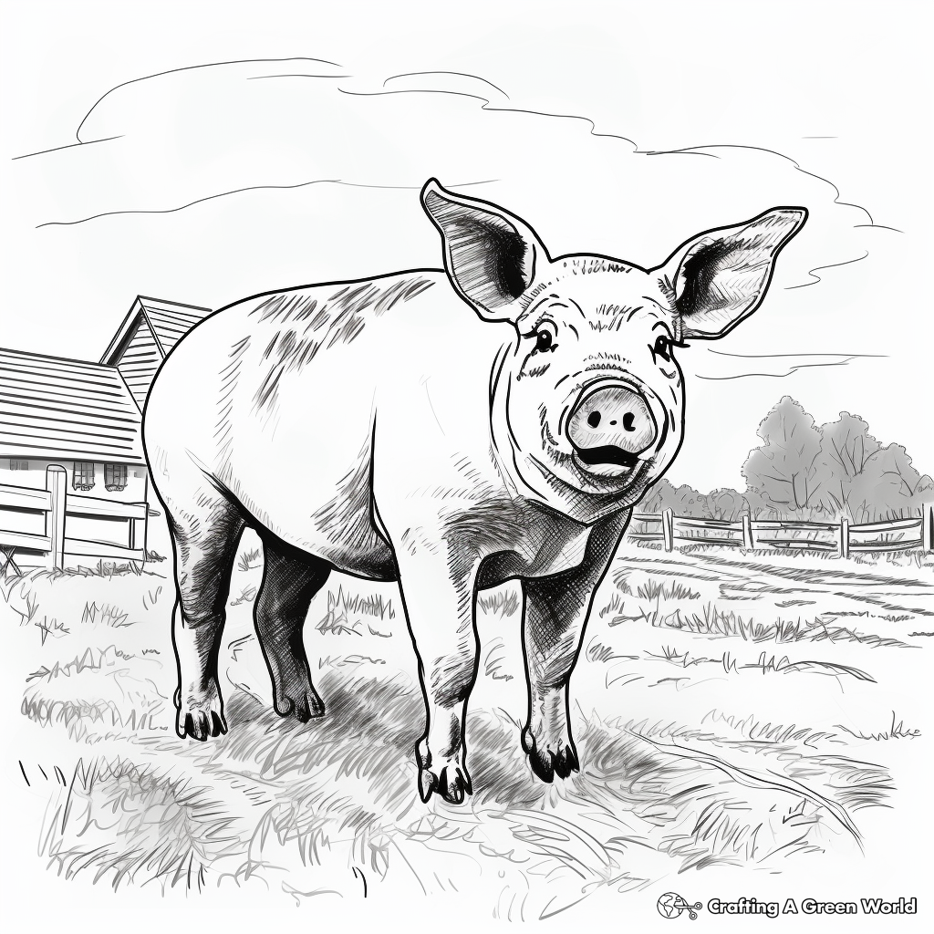 Realistic farm animal coloring pages