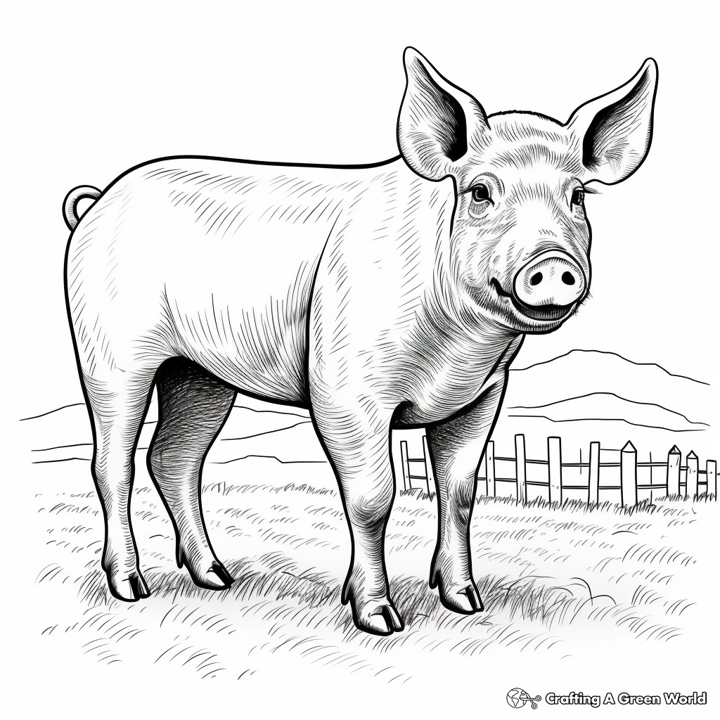 Realistic farm animal coloring pages